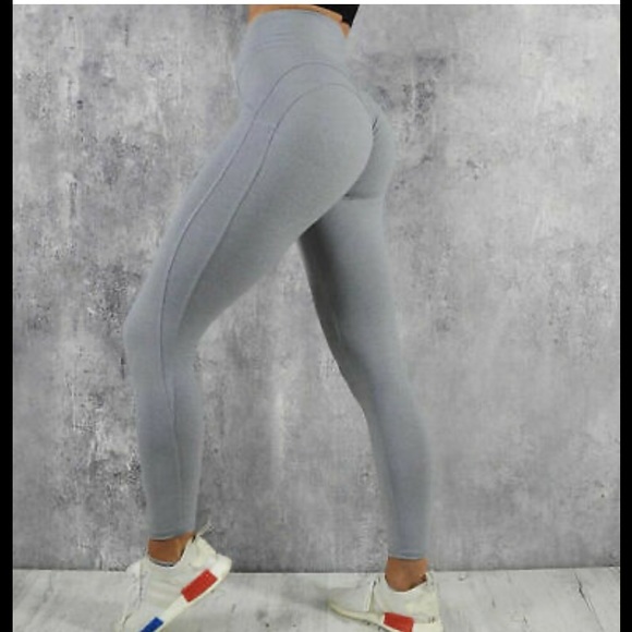 New! Gray Workout Run Yoga Activewear Leggings M - Picture 2 of 4